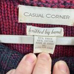 Vintage Casual Corner Knitted by Hand Patchwork Sweater Cable Knit Bobble Red Size XL Photo 4