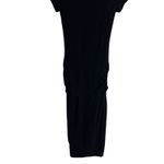 James Perse Standard  Black Short Sleeve Ruched Skinny Midi Dress Size Small Photo 6