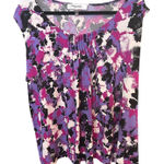 Jones Studio  Abstract Print Top Blouse Purple Black White‎ 3X Photo 0