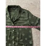 Madewell Jacquard Dot Pajama Shirt Button Down Blouse Green Size Small Photo 5