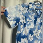 Jones New York  Sport Blue and White Hawaiian Button Up Shirt 3X Photo 3