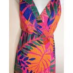 FARM Rio Macaw Multicolor 100% Linen Mini Dress Size S Small EUC!! Photo 2