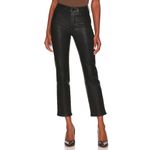 Good American  Jeans SZ 4/27 Good Legs 27.5” Straight Coated High Rise Black NWT Photo 1