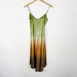 American Vintage Y2K heart moon star green brown ombre midi silky slip dress Photo 5