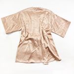 Halston Heritage Satin Kimono Open Front Tie Waist Multi Needle Band Cardigan Photo 3