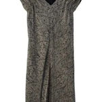 Alfani Petite 100% Silk Gold Black Green Sheath Fully Lined Dress Size 14P Photo 0