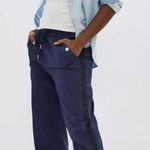 Anthropologie Maeve Tenley Twill Track Pull On Pants In Navy Blue Size XL Photo 0