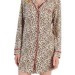 Charter Club New Women button front  Soft Sleepshirt Nightgown Leopard Size Small Photo 0