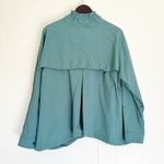 Athleta  Advantage Poplin Top Teal Breathable Rain Jacket Medium Commute Travel Photo 3