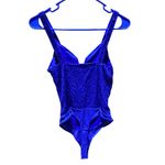Sparkling Royal Blue Sequin V Neck Spaghetti Strap Bodysuit Women's Photo 8