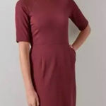 LK Bennett  Liya Dress Cabernet Red Sheath Fitted 3/4 Sleeves Size 4 Women's Photo 0