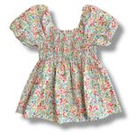 Lovely Melody Puff Sleeve Smocked Floral Top XL White Red Blue Yellow Cotton USA Photo 0