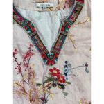 John Mark Boho Aztec Embroidered Floral Tunic Top Multi Size Small Photo 4