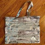 Aerie  | NWT Silver Metallic Logo Tote Bag Photo 0