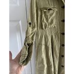 Free People Womens Small Tan Rainz Duster Jacket Button Front Linen Blend Photo 2