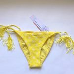 PilyQ NWT  Yellow Dot Side Tie Teeny Bikini Sz M Photo 3