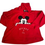 DISNEY MICKEY &‎ CO Large Red Vintage Y2K Hooded Fleece Sweatshirt Photo 0