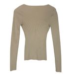 Camila Coelho Tate V-Neck Cutout Ribbed Pullover Sweater Ivory Cream XS Photo 7