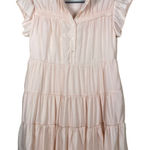 Biltmore Tiered Dress Ruffle Mock Neck Short Sleeve Casual Pink Size M Size M Photo 0