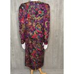80’s Silk Blend Suit Jacket / blazer & Skirt Floral Print embroidered look skirt Pink Size 10 Photo 2