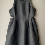 Madewell  sz 12 black & metallic gold sparkle midriff‎ cut out sheath mini dress Photo 0