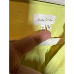 Anthropologie  Meadow Rue Neon Yellow Green Scalloped Ruffles Button Down Sleevel Photo 2