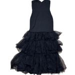 Lulus NWT  Dramatic Fanatic Black Strapless Tulle Trumpet Maxi Dress Size S Photo 3