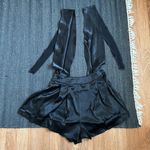 Black satin self tie wrap around classy romper Size XS Photo 2