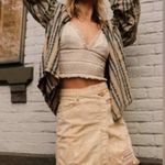 Free People Parker Wrap Butter Cream Distressed Denim Mini Skirt Size 27 New NWT Photo 1