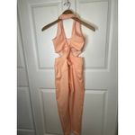 Free People Back It Up Cutout Peach Crisscross Back Jumpsuit Bodysuit Small Orange Photo 2