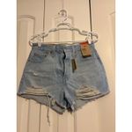 Levi's 501 Denim Shorts Womens Light Wash Distressed High Rise Button Fly 28 Photo 2