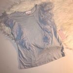 Rachel Parcell Eyelet Ruffle Detail Top Blue XL Photo 3