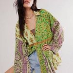 Free People New SZ XS  hazy baby dress green printed swing floral sweet mint Photo 0