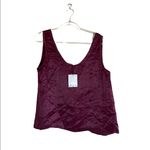 ZARA NWT Satin Silky Camisole Top Blouse Large Burgundy/ Wine Photo 6