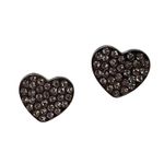 Rhinestone‎ Heart Stud Earrings Silver Tone Sparkly Small Jewelry Pierced Ears Photo 6