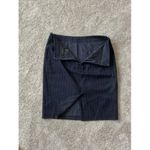 Donna Karan  Womens Knee Length Knit Pencil Skirt Navy Blue Stripes Size 8 Photo 3