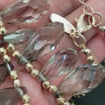 Ny Collection NY Signed Smoky Quartz Briolette Cut Teardrop Rose Gold-tone Beaded 18” Necklace Photo 8