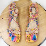 Jessica Simpson Chasca Ankle Tie Lace Up Gladiator Sandals Multicolor 8 Photo 5