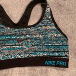 Nike Pro Women's Sports Bra - Black and Teal Photo 2