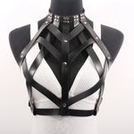 Black Leather Belt Body Harness Emo Goth Punk Grunge Photo 1