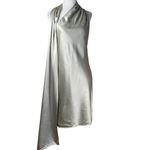 Auteur Studio Cassidy Dress in Grey Small New Womens Silver Satin Mini Gray Photo 3