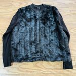 Kathie Lee Collection Vintage Brown Faux Fur/Knit Cardigan. Size XL Photo 1