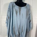 Fantastic Fawn  Blue and Gray Short Sleeve Top Size Large EUC Photo 0