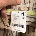 Free People  Ivory Striped Christopher Linen Shirt Oversized Sz S NWT Photo 7