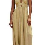 Free People Look Into the Sun Maxi Dress Sz S Lemongrass Summer Halter Style Photo 0