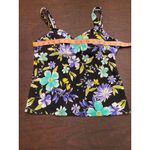 Jantzen Classics Blue Purple Floral‎ Tankini Top Size 12 Photo 2
