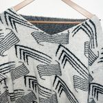 SheIn Women’s Abstract Design Wide V Neck Sweater Photo 1