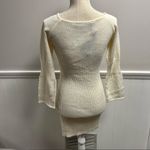 LIONESS NEW Breaking Me Ivory Knit Cinched Long Sleeve Mini Sweater Dress Small Photo 5