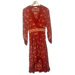 Spell & The Gypsy Collective Red Jewel Soire Midi Wrap Dress XS Photo 3