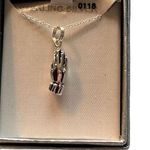 Sterling silver necklace praying hands pendant 18" chain NEW Photo 0